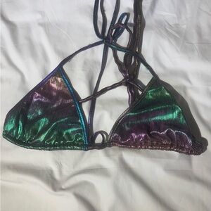 Xhilaration Shimmering Blue and Purple Bikini Top
